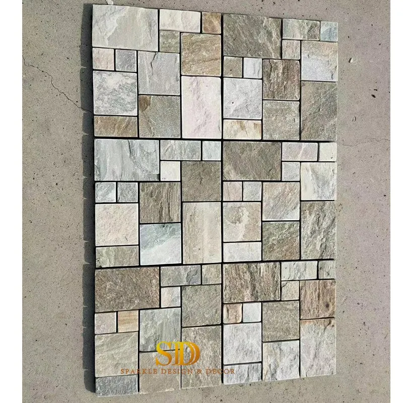 Bom preço painéis de mosaico de ardósia natural painéis de pedra de cultura para venda